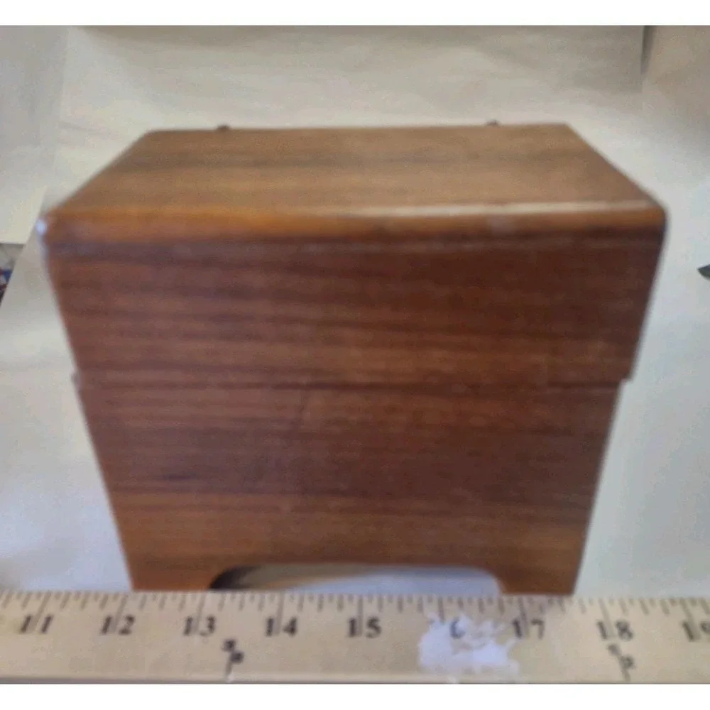 Vintage Wooden Recipe Box No Recipes Thick Wood Country Kitchen Decor